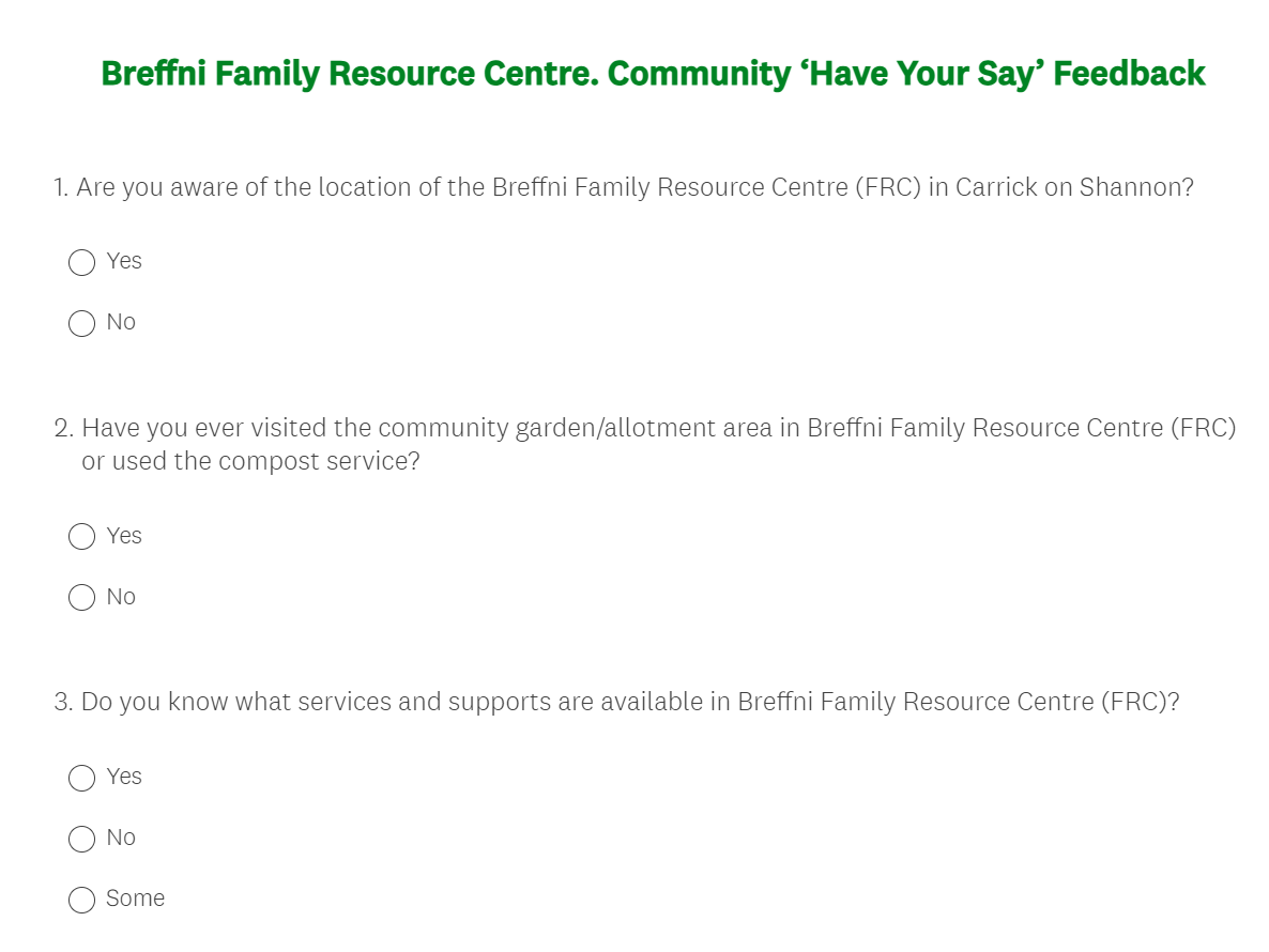 Breffni Family Resource Centre Community Survey 2019